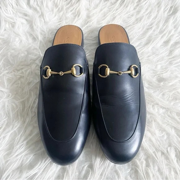 Gucci Princetown Horsebit Leather Slipper Mule Black Size 39 - Picture 1 of 11